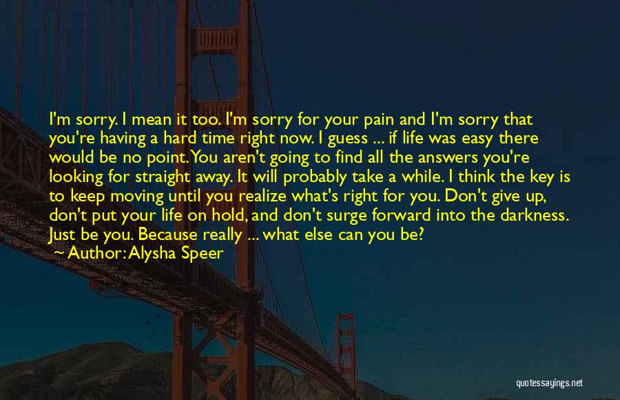 Hard To Keep Going Quotes By Alysha Speer