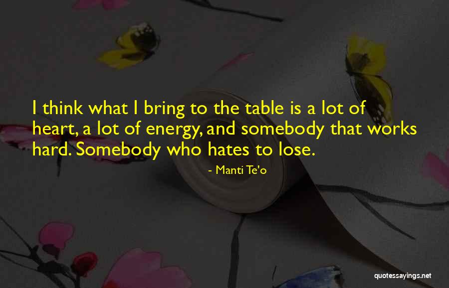 Hard To Lose Someone Quotes By Manti Te'o Hard To Lose Someone Quotes By Manti Te'o