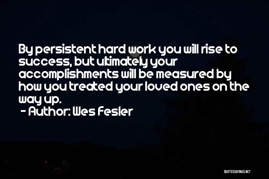 Hard Way To Success Quotes By Wes Fesler