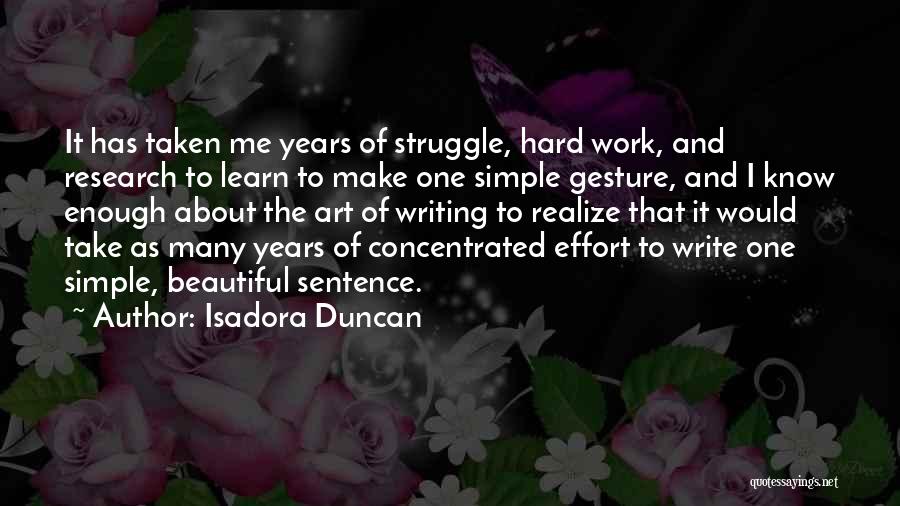 Hard Work And Effort Quotes By Isadora Duncan