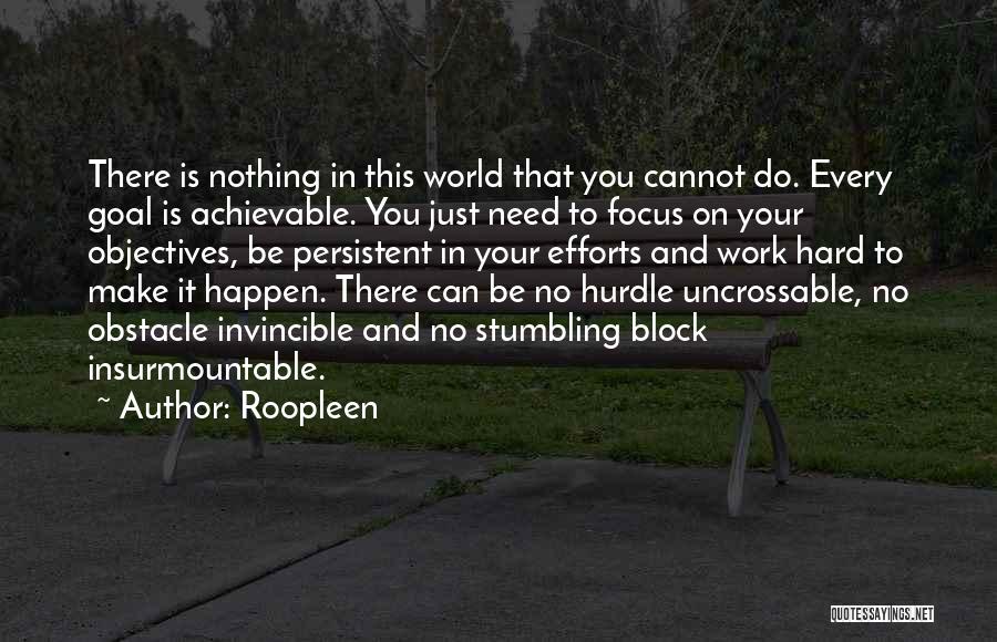 Hard Work And Success In Life Quotes By Roopleen