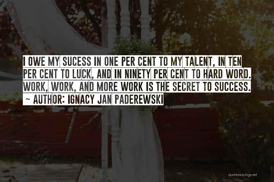 Hard Work And Success Quotes By Ignacy Jan Paderewski