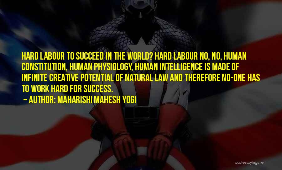 Hard Work And Success Quotes By Maharishi Mahesh Yogi