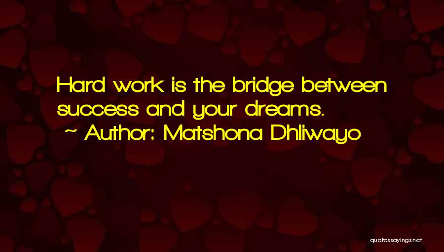 Hard Work And Success Quotes By Matshona Dhliwayo