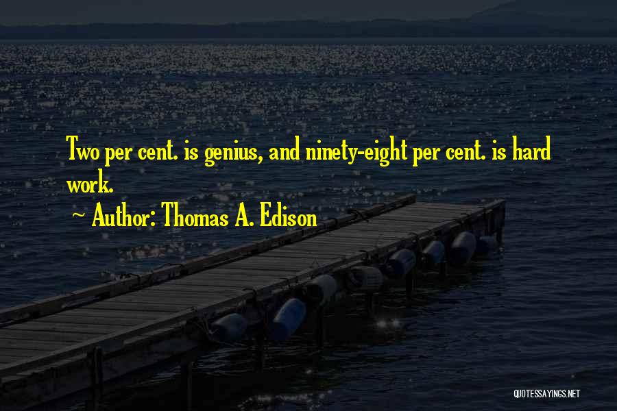 Hard Work By Thomas Edison Quotes By Thomas A. Edison