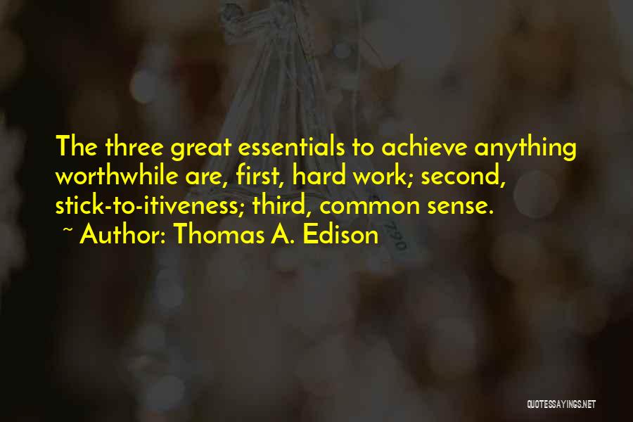 Hard Work To Success Quotes By Thomas A. Edison