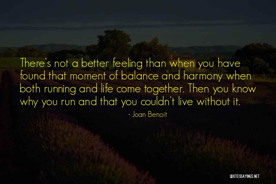 Harmony And Balance Quotes By Joan Benoit Harmony And Balance Quotes By Joan Benoit