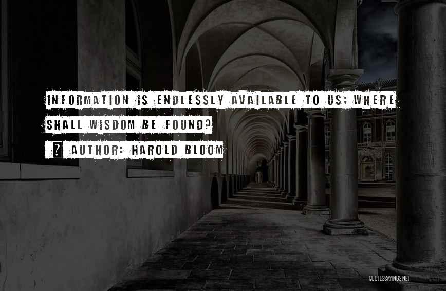 Harold Bloom Quotes 1046467