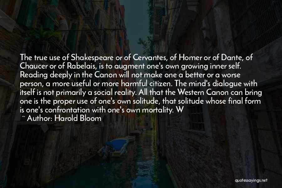 Harold Bloom Western Canon Quotes By Harold Bloom