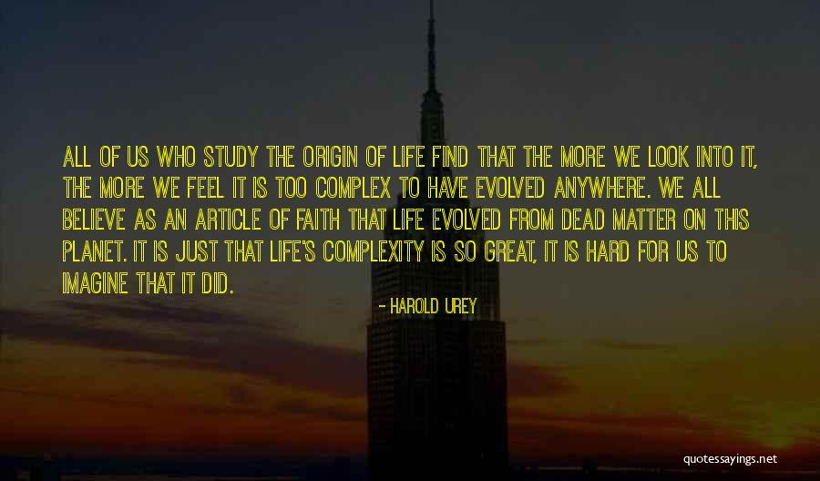 Harold Urey Quotes 1568707