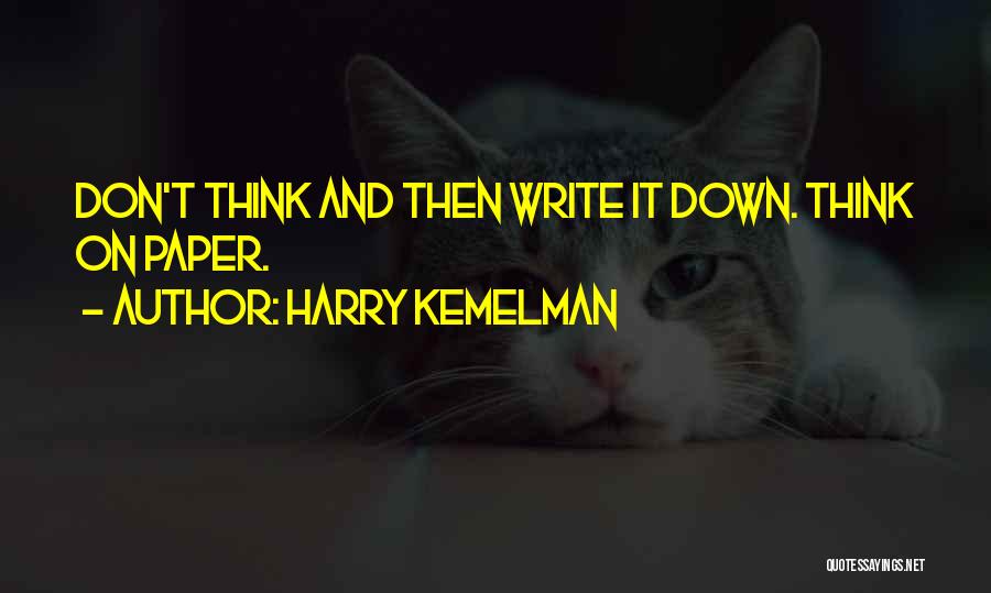 Harry Kemelman Quotes 797116