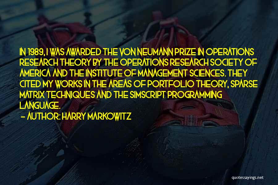 Harry Markowitz Quotes 527587
