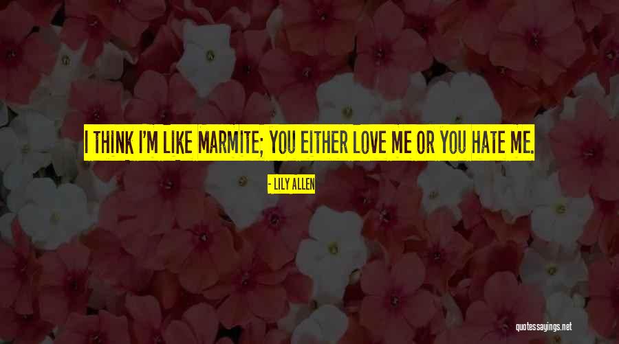 Hate Me Or Love Me Quotes By Lily Allen