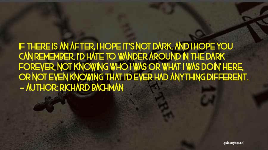 Hate Not Knowing Quotes By Richard Bachman