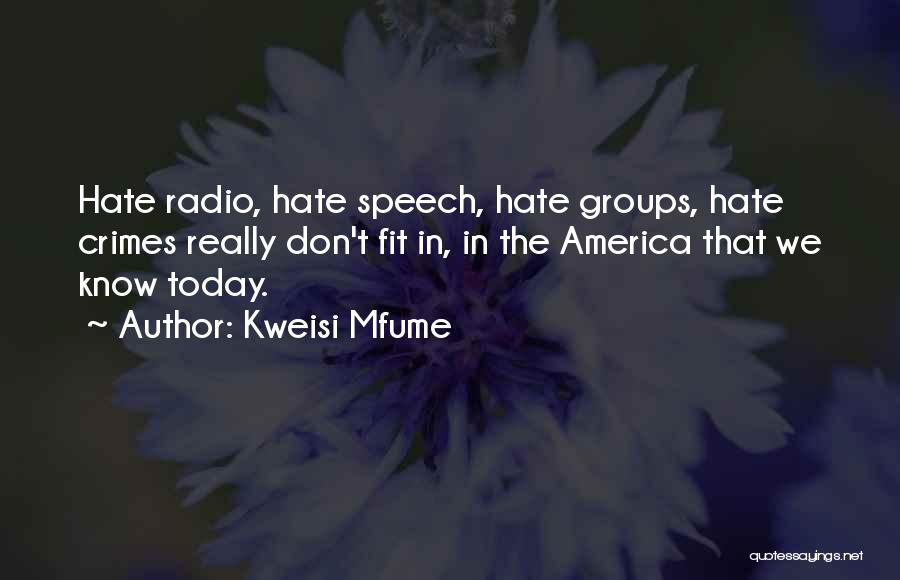 Hate Speech Quotes By Kweisi Mfume