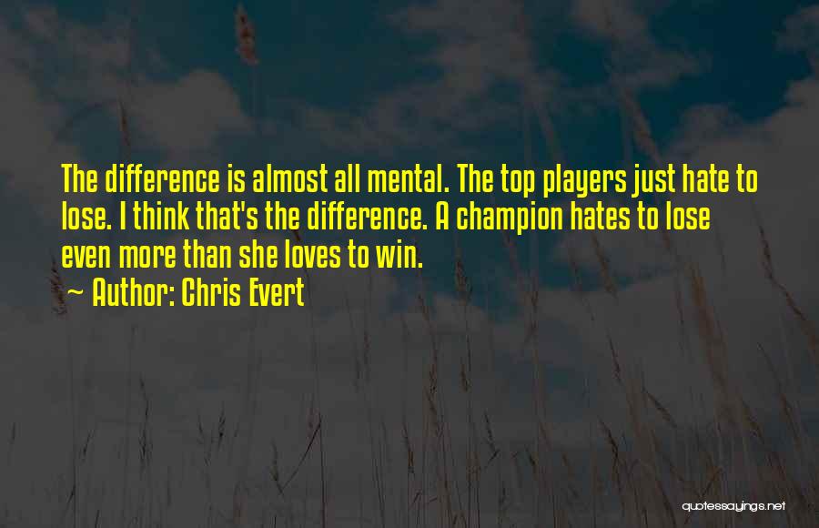 Hate To Lose Quotes By Chris Evert