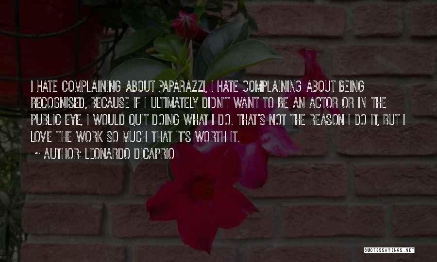 Hate To Work Quotes By Leonardo DiCaprio