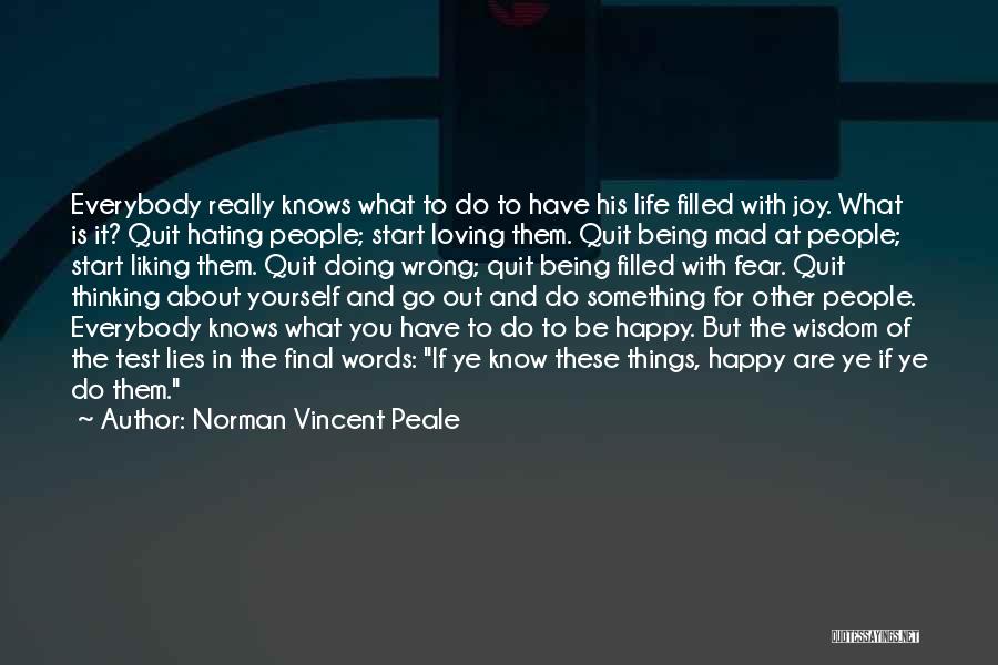 Hating Things Quotes By Norman Vincent Peale