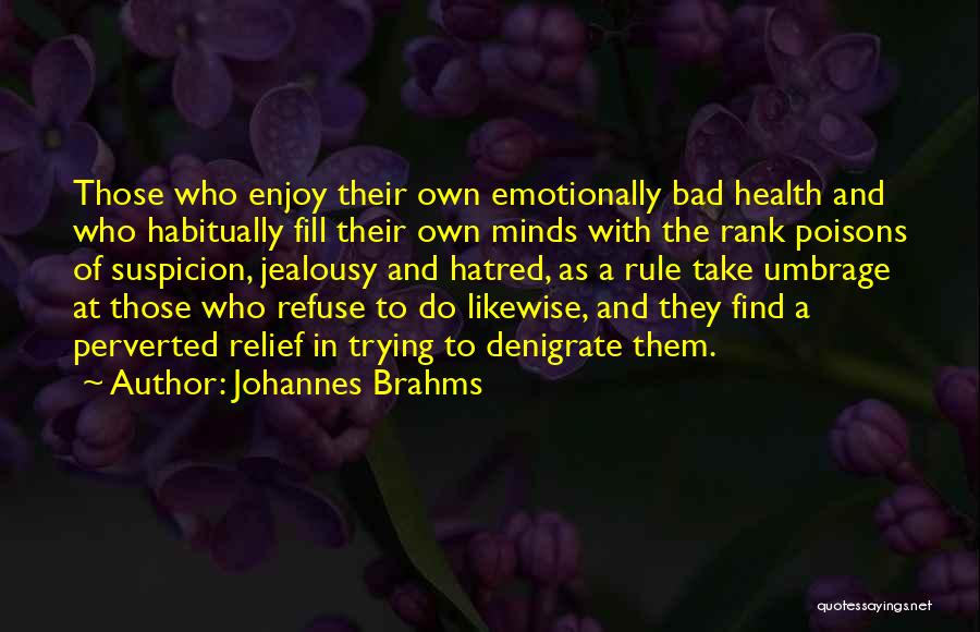 Hatred And Jealousy Quotes By Johannes Brahms
