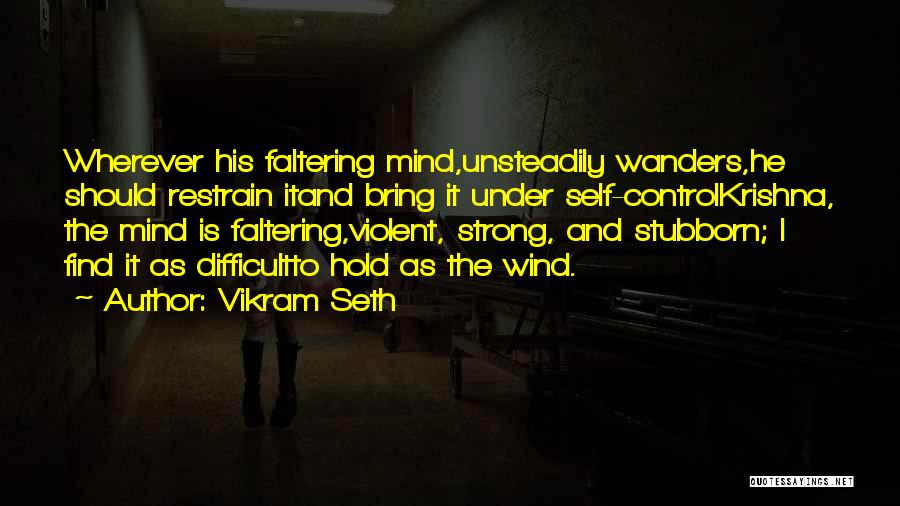 Have Control Over Your Mind Quotes By Vikram Seth