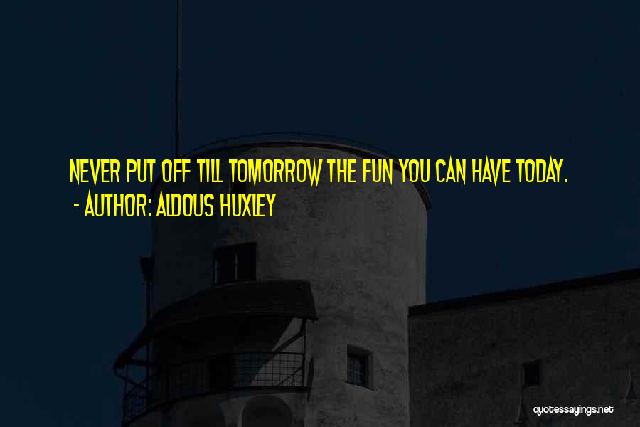 Have Fun Today Quotes By Aldous Huxley