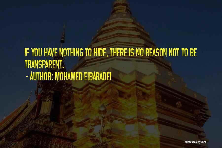 Have Nothing Hide Quotes By Mohamed ElBaradei