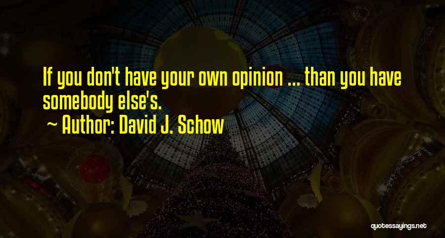 Have Your Own Opinion Quotes By David J. Schow