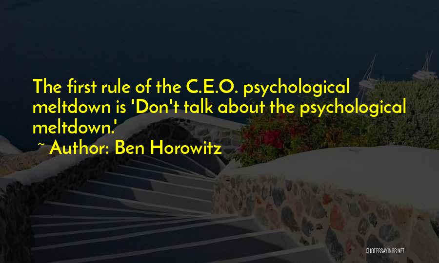 Having A Meltdown Quotes By Ben Horowitz