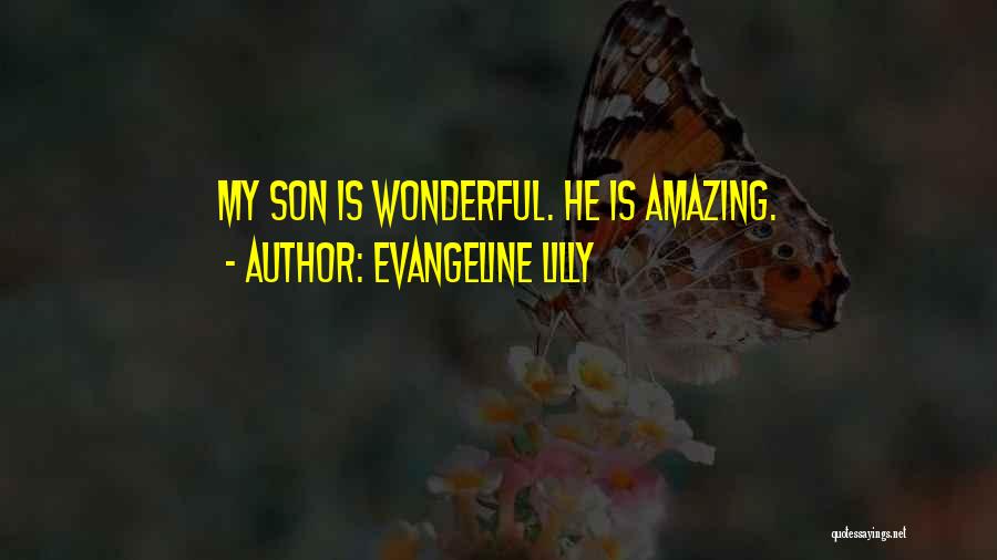 Having A Wonderful Son Quotes By Evangeline Lilly