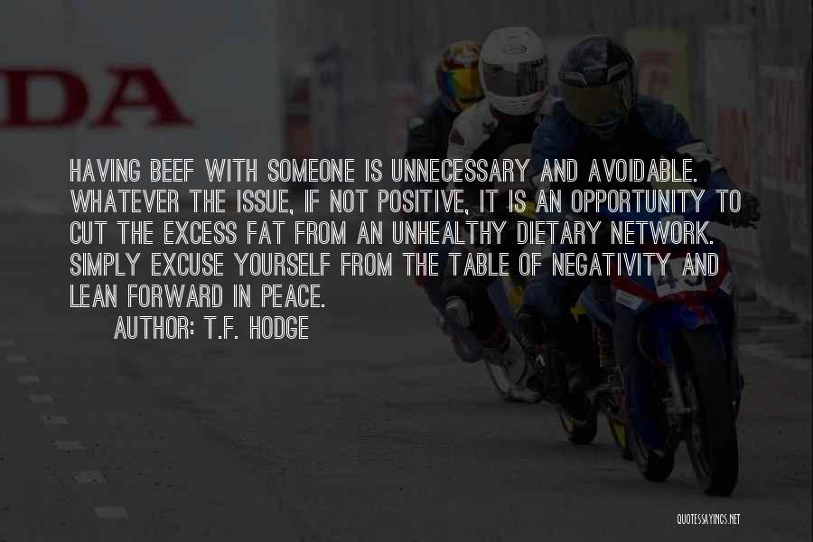 Having Beef With Someone Quotes By T.F. Hodge