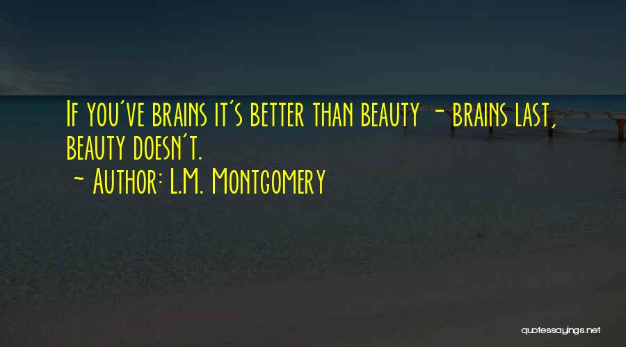 Having Brains And Beauty Quotes By L.M. Montgomery