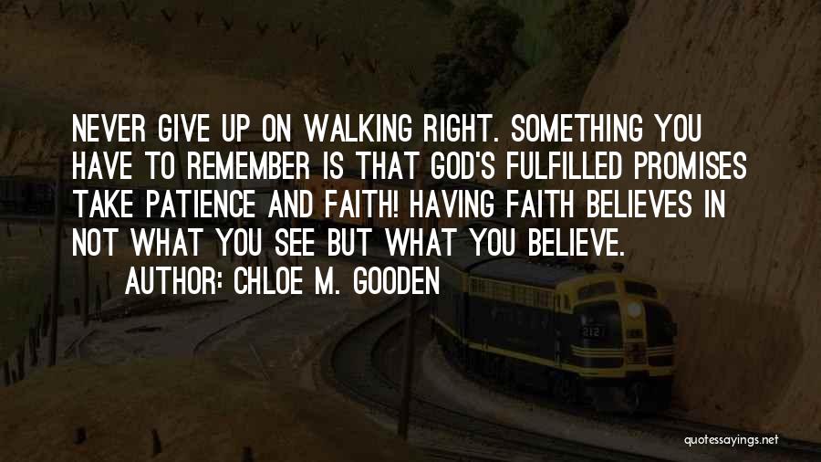 Having Faith Quotes By Chloe M. Gooden