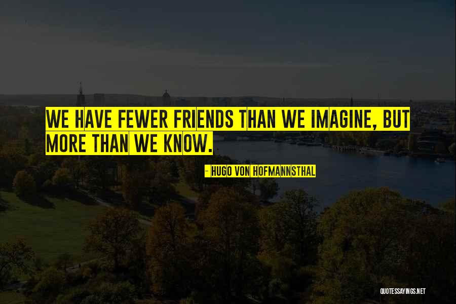 Having Fewer Friends Quotes By Hugo Von Hofmannsthal