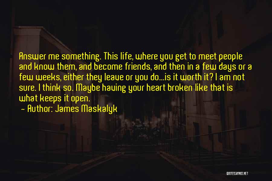 Having Friends In Your Life Quotes By James Maskalyk