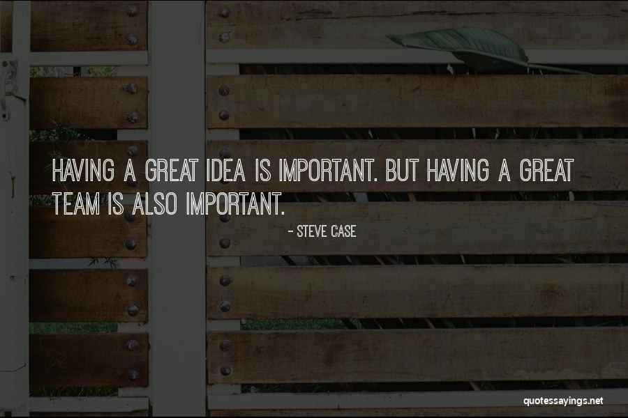 Having Great Ideas Quotes By Steve Case