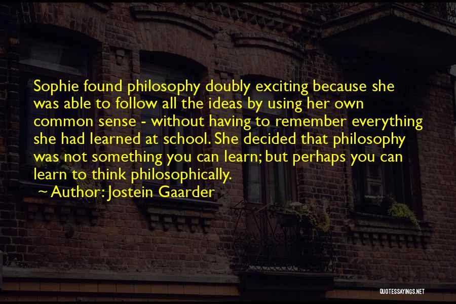 Having Ideas Quotes By Jostein Gaarder