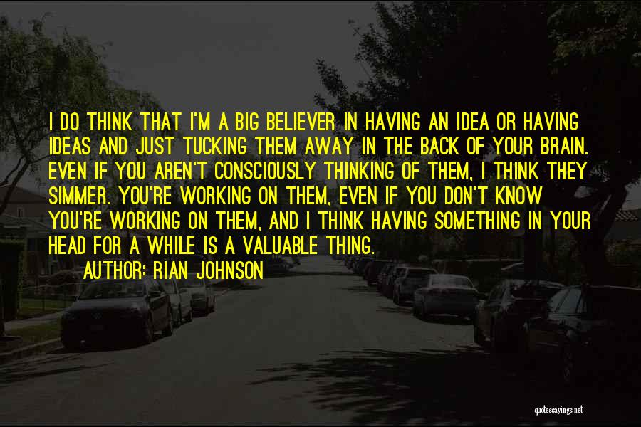 Having Ideas Quotes By Rian Johnson