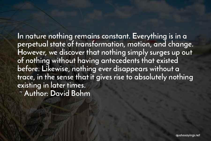 Having Nothing And Everything Quotes By David Bohm