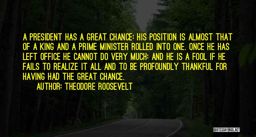 Having One Chance Quotes By Theodore Roosevelt