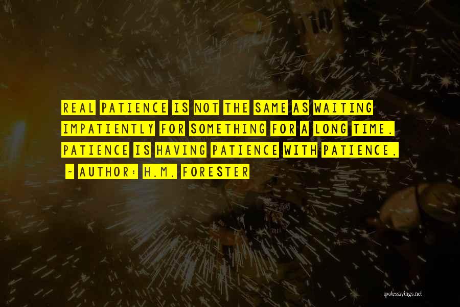 Having Patience Quotes By H.M. Forester