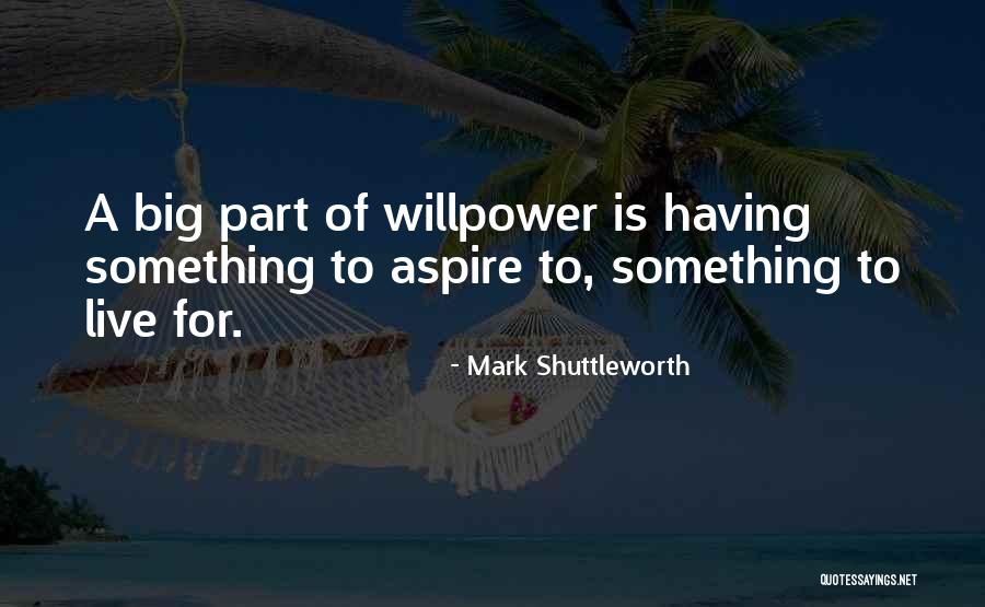 Having Something To Live For Quotes By Mark Shuttleworth