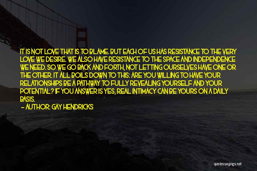 Having Space In Relationships Quotes By Gay Hendricks