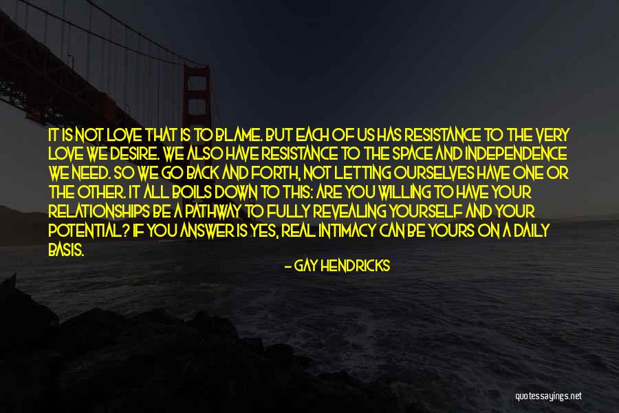 Having Space In Relationships Quotes By Gay Hendricks