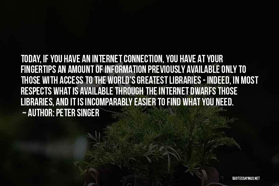 Having The World At Your Fingertips Quotes By Peter Singer