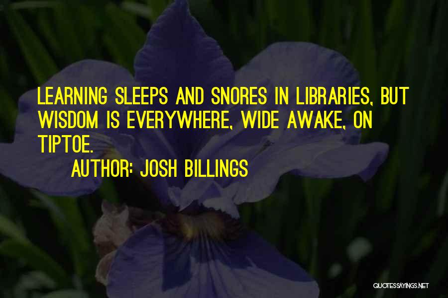 He Snores Quotes By Josh Billings