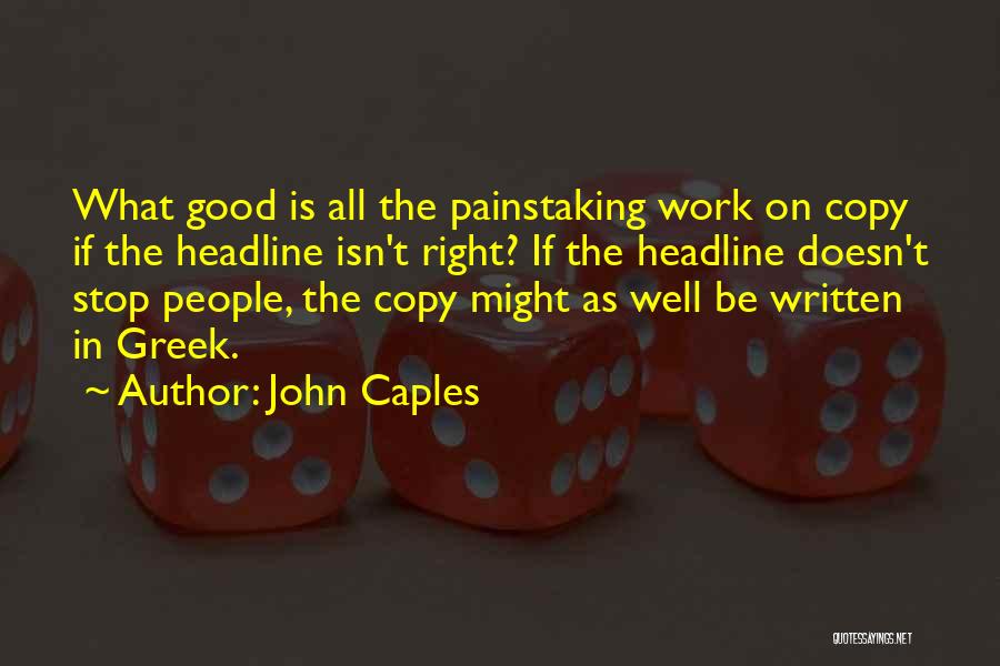 Headline Quotes By John Caples