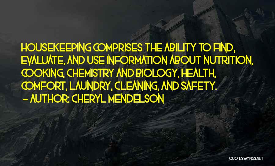 Health And Nutrition Quotes By Cheryl Mendelson