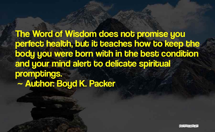 Health Condition Quotes By Boyd K. Packer