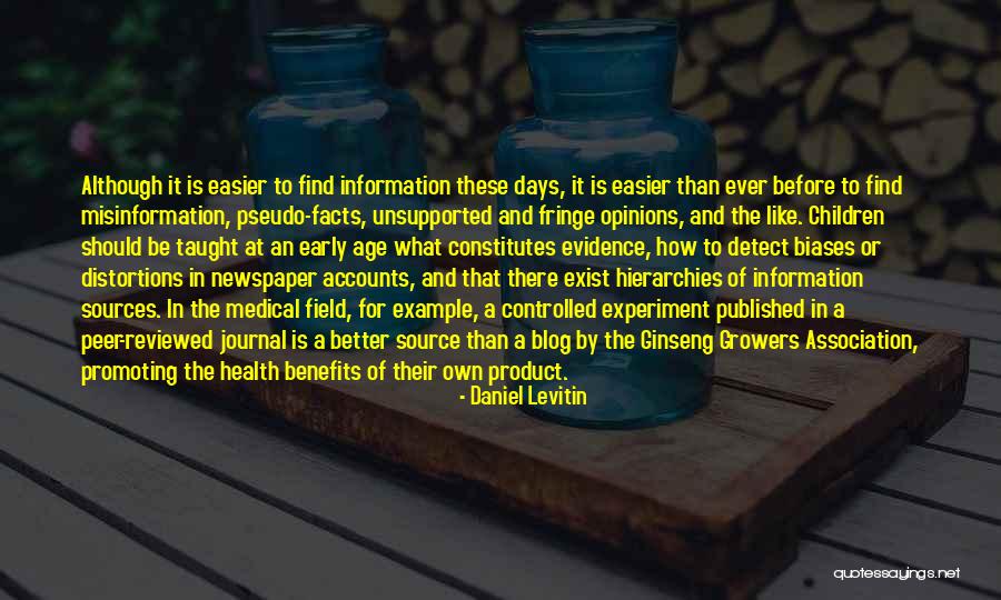 Health Facts Quotes By Daniel Levitin Health Facts Quotes By Daniel Levitin