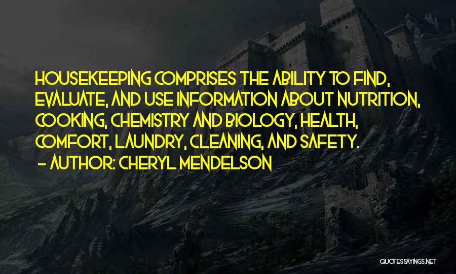 Health Nutrition Quotes By Cheryl Mendelson